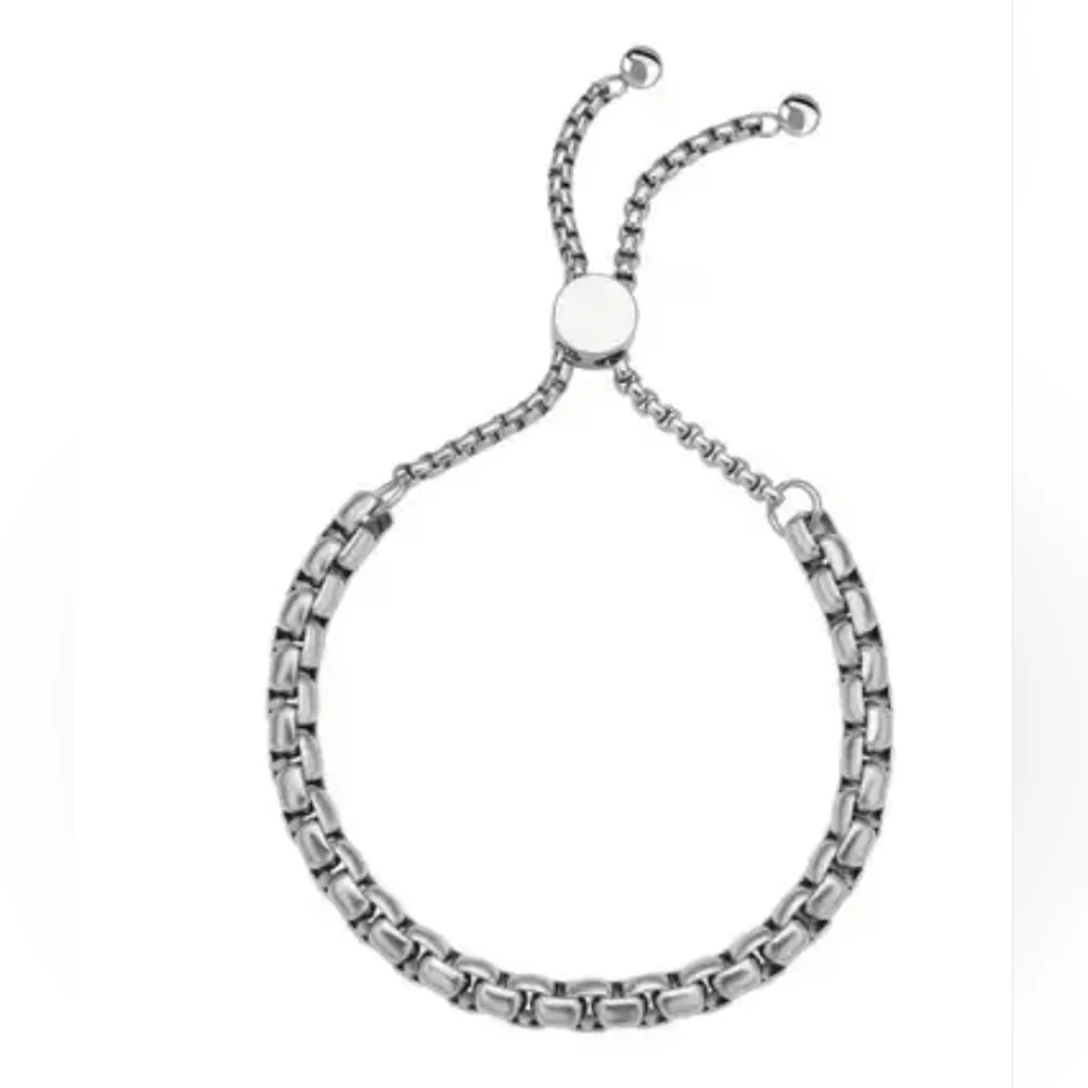 Sale NIB Platinum Plated STAINLESS STEEL BOX CHAIN BOLO BRACELET ‼️NEVER TARNISH - Picture 4 of 9